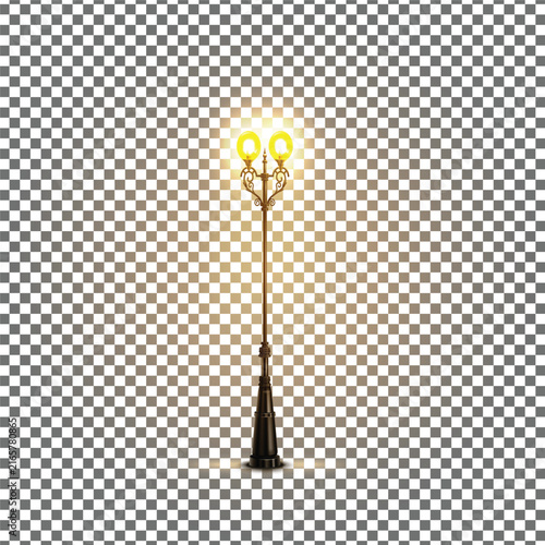 streetlight on transparent white background