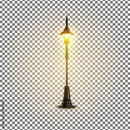 streetlight on transparent white background