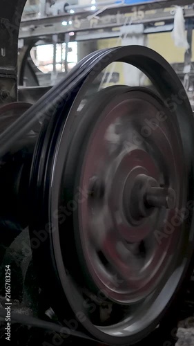 Mechanical Wheel And Belt Drive Close-up