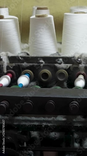 Cotton Thread Cones Stacked In Weaving Mill