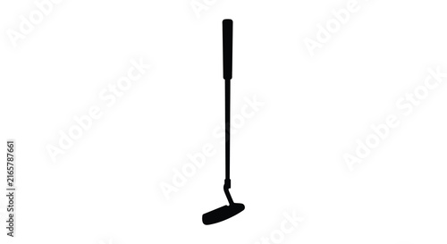 Golf putter presented as a black silhouette against a white background