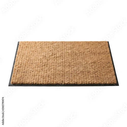 Natural coir doormat with textured fiber surface for home entryway decor and dirt trapping