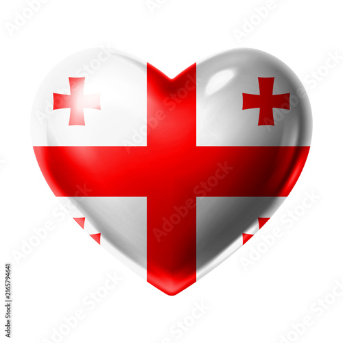 Obraz na płótnie GEORGIA Flag Heart Shape PNG, Love GEORGIA National Symbol Design