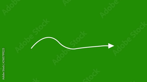 A single white arrow pointing upwards on a solid green background