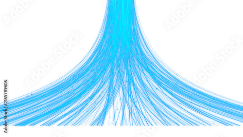 Flowing blue light fiber optic data stream representing communication networks and high speed internet connectivity