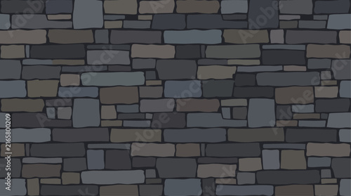 Dark Gray Stacked Stone Masonry Wall Seamless Texture Pattern