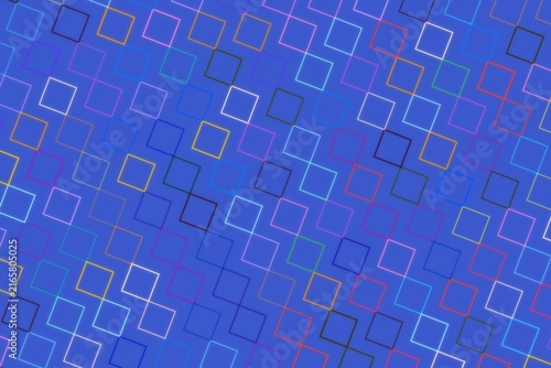 Abstract digital squares pattern on blue background