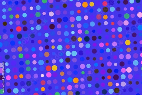 Colorful bokeh lights on dark blue background