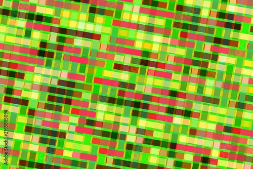 Colorful abstract mosaic pattern with green red and yellow