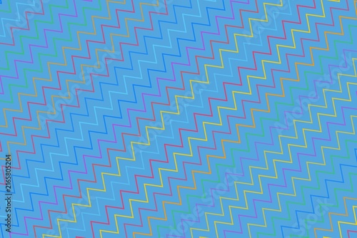 Colorful zigzag pattern on blue background