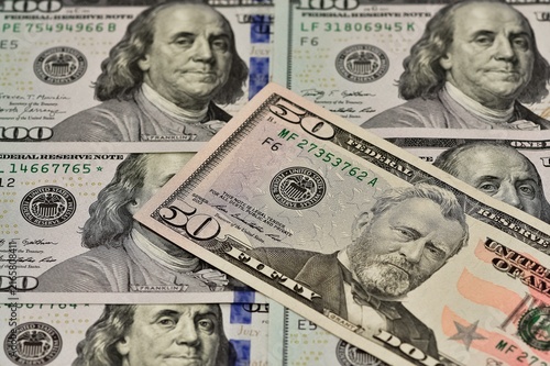 Images of banknotes from various countries. Photos of US dollars.