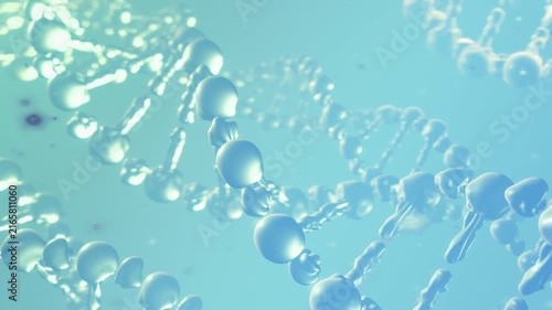 DNA is destroyed by viruses. Nerve Cell Structure with DNA Background - Scientific 3D Motion Graphic