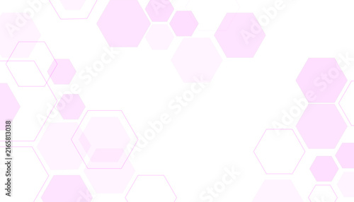 Abstract pink hexagon background, geometric honeycomb pattern vector, soft pastel tech wallpaper for medical and scientific presentation slides