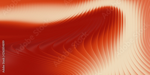 Vibrant orange layered waves background featuring dynamic light and shadow with sleek curves.