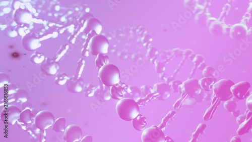 DNA is destroyed by viruses. Nerve Cell Structure with DNA Background - Scientific 3D Motion Graphic