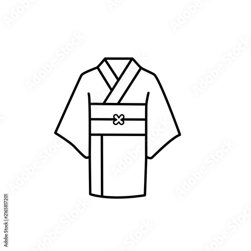 Foto Traditional kimono or yukata outline icon