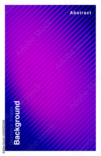 Abstract Vibrant Purple and Blue Gradient Background with Diagonal 3D Ribbed Texture, Geometric Striped Wallpaper