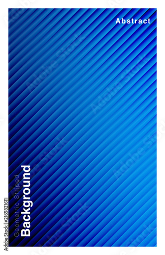 Abstract Deep Blue Gradient Background with Diagonal 3D Ribbed Texture, Geometric Striped Wallpaper