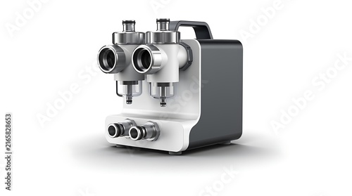 A modern industrial water filtration system stands against a clean white background.