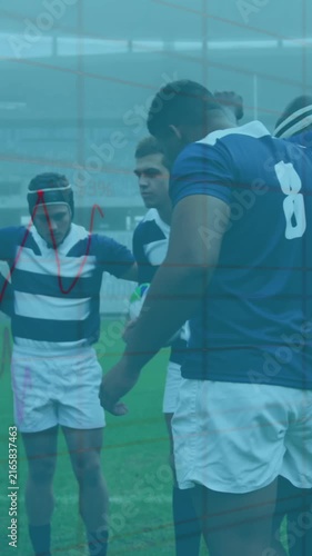 Animation of statistics over rugby players