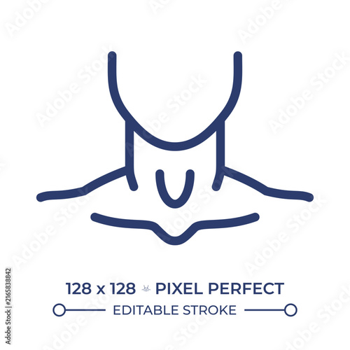 Bild auf Leinwand Anatomical neck area pixel perfect line color icon