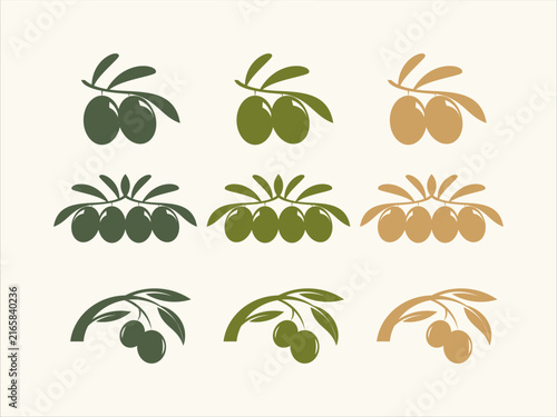 Leaf olive oil branch logo design vector template, isolated on white background