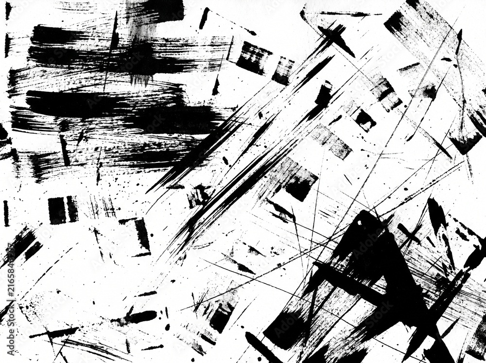 Obraz premium Abstract black and white distressed monochrome Ink grunge texture