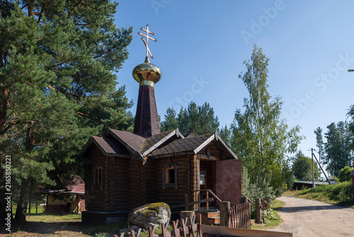 Canvas Print Svirstroy, Leningrad Oblast, a traditional Russian Orthodox wooden chapel locate