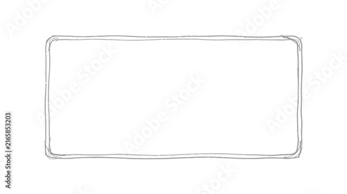 Hand drawn sketchy rectangular frame border design element for creative layout and minimalist background presentation