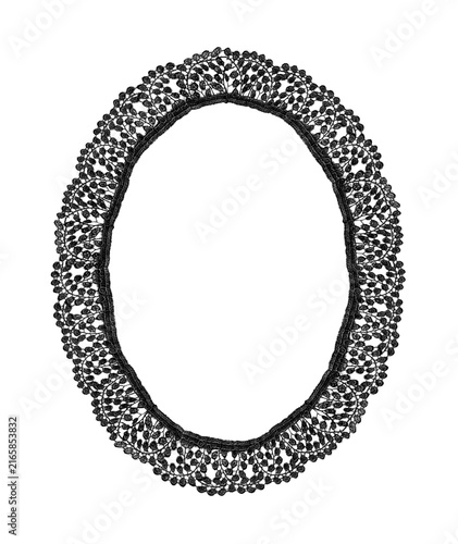 Black Lace Oval Frame Vintage Transparent Dark Coquette Dark Academia Romantic Gothic Invitation Decoration