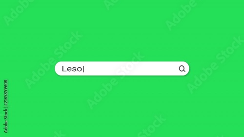 Lesotho Search Bar Typing Animation Green Screen 4K Travel Loop Chroma Key