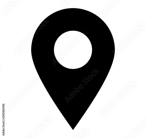 Cuadro en lienzo Map pin icon isolated on transparent background black location marker for navigation and destination point