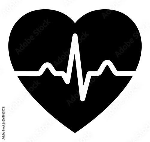Heartbeat pulse rate icon vector illustration medical cardiology flat symbol healthcare diagnostics design.