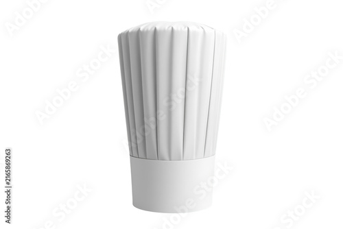 Tall white pleated professional chef hat