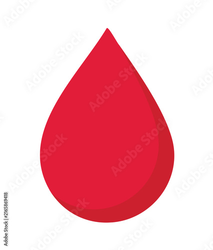 Red Blood Drop Isolated on White Background