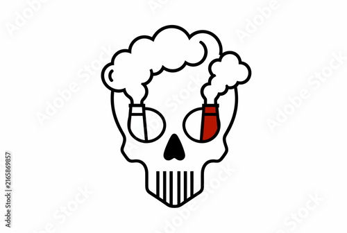 Toxic Skull Laboratory Test Tube Icon.
