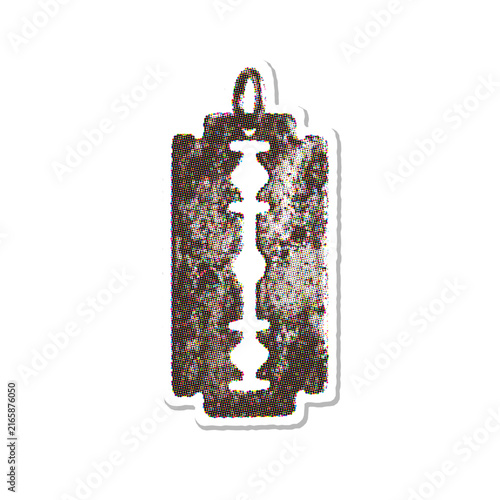 Canvastavla Razor blade halftone vector illustration