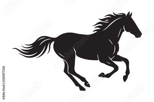 Running horse graphic element showing motion and strength with stallion