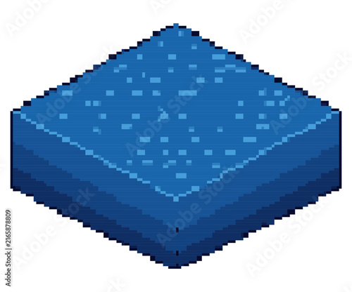 Fotografie Blue ocean water tile with pixelated surface texture