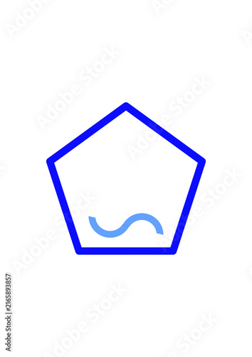 Blue pentagon with a wave symbol inside, suitable as a logo or icon