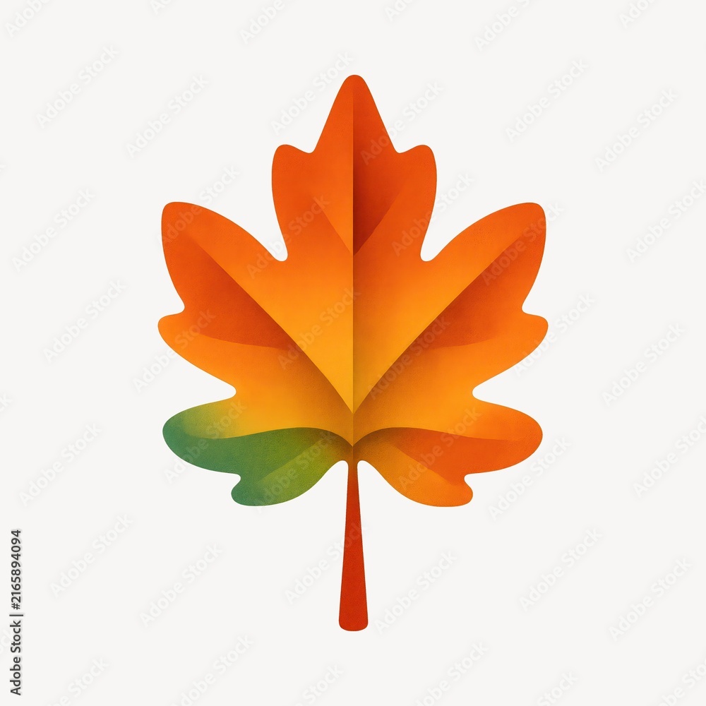 Fototapeta premium Vibrant autumn maple leaf illustration.