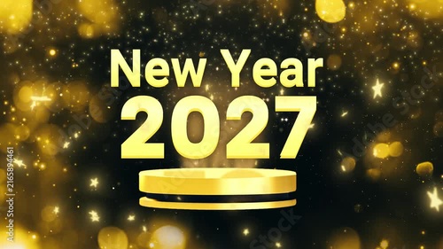 2027 New Year Celebration with Golden and Festive Color Spark Effects
