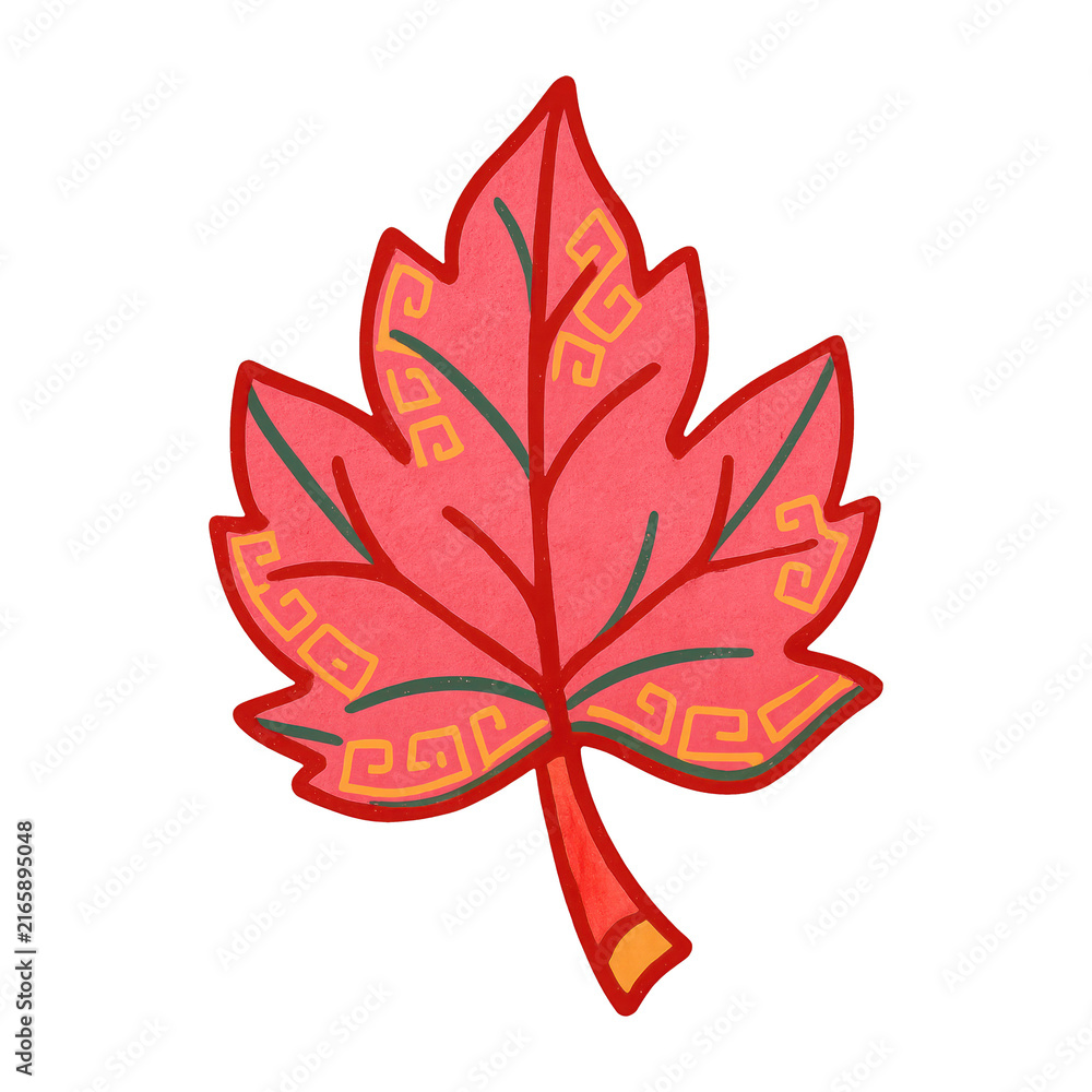 Fototapeta premium PNG Vibrant autumn leaf illustration