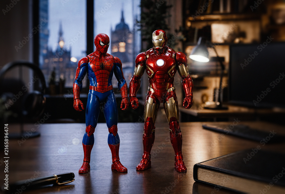 Fototapeta premium Iron Man And Spider-Man Marvel Comics Collectible Figures, London - 08/2026