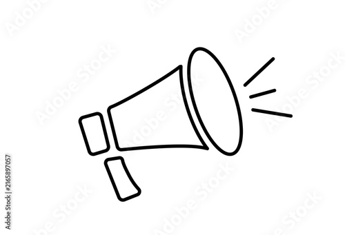 speaker megaphone announce sign icon line vector design