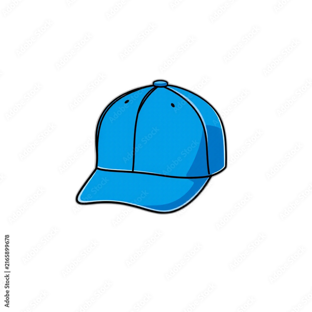 Fototapeta premium Fathers day hat icon in blue for summer, isolated vector, clean edges, no shadows, transparent background