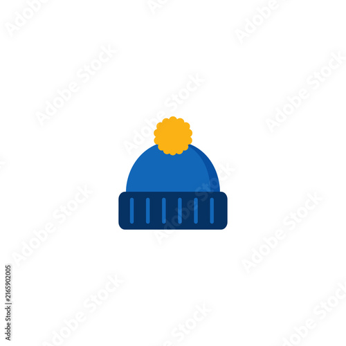 Winter hat, Beanie icon logo flat vector design