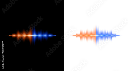 Принти на полотні Visualizing sound waves a dichotomy of light and dark backgrounds with colorful spectrums