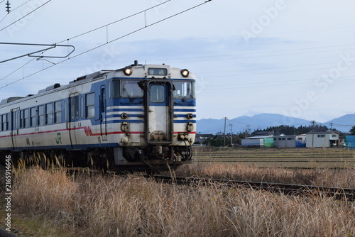 Bild auf Leinwand 鉄道線路 羽越本線