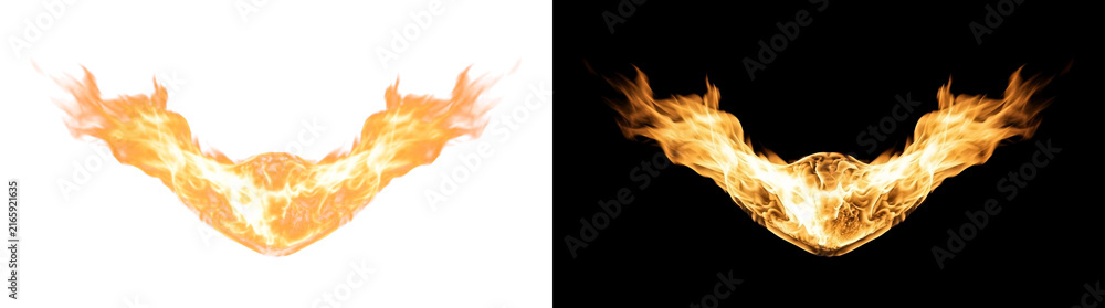 Fototapeta premium Flaming Helmet Chin Bar Burst Overlay, Aerodynamic Racing Fire Effect with Cutout Transparency